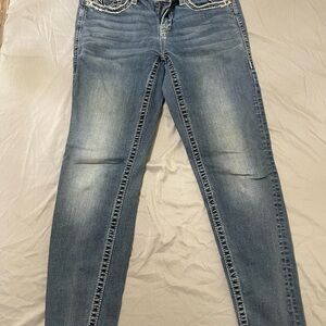 Vigoss Women's Faded Blue Skinny Jeans